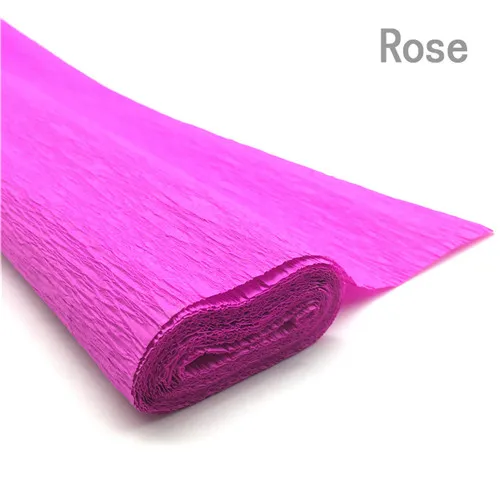 Rose 250*50 см/рулон цветная гофрированная бумага ручной работы крафт-бумага DIY цветы оберточная бумага Goffer для украшения дня рождения, свадьбы - Цвет: Rose