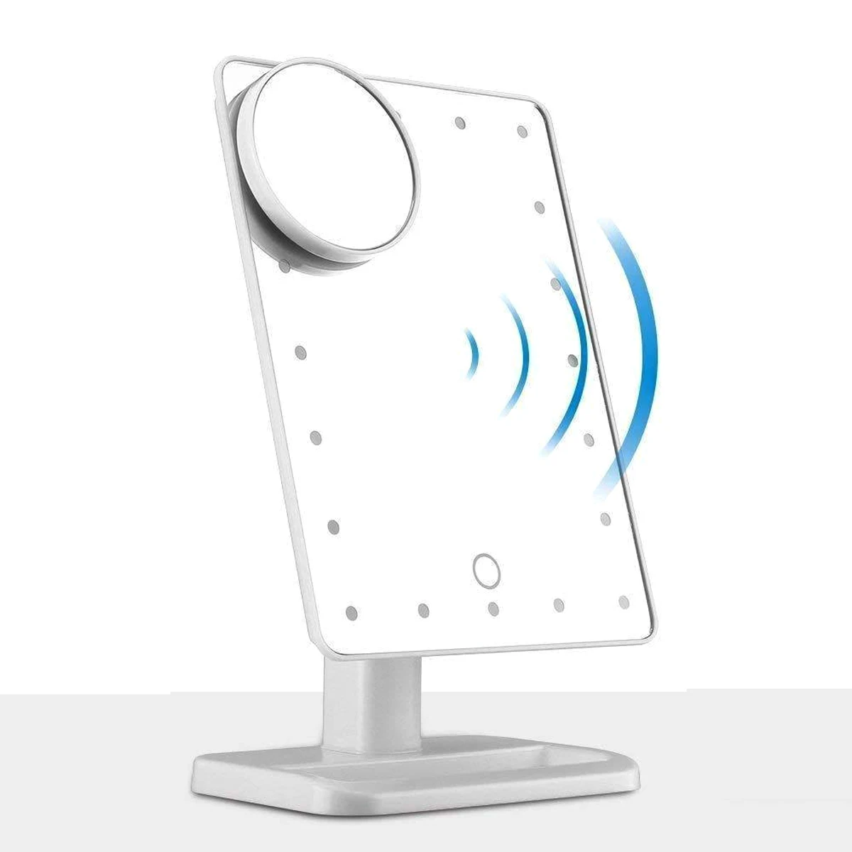 Bluetooth динамик светодиодный зеркало для макияжа умное музыкальное 20 огней сенсорный экран регулируемое косметическое зеркало для макияжа с 10x лупой