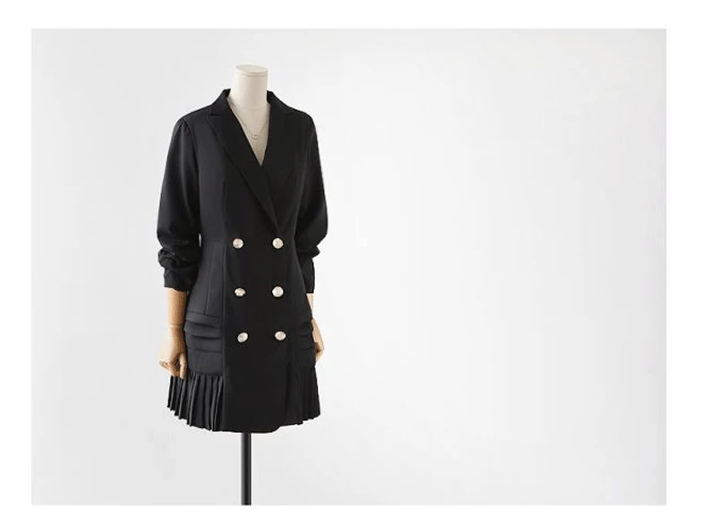 Женское двубортное платье-Блейзер черное платье розового цвета размера плюс