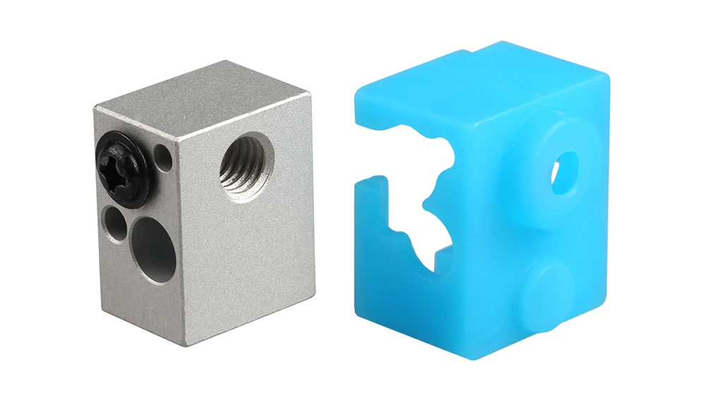 XCR-NV6 Heating Block 3D Printer with Silicone Sock 0.4mm Nozzle kit Part Replace V5 V6 aluminum heat block