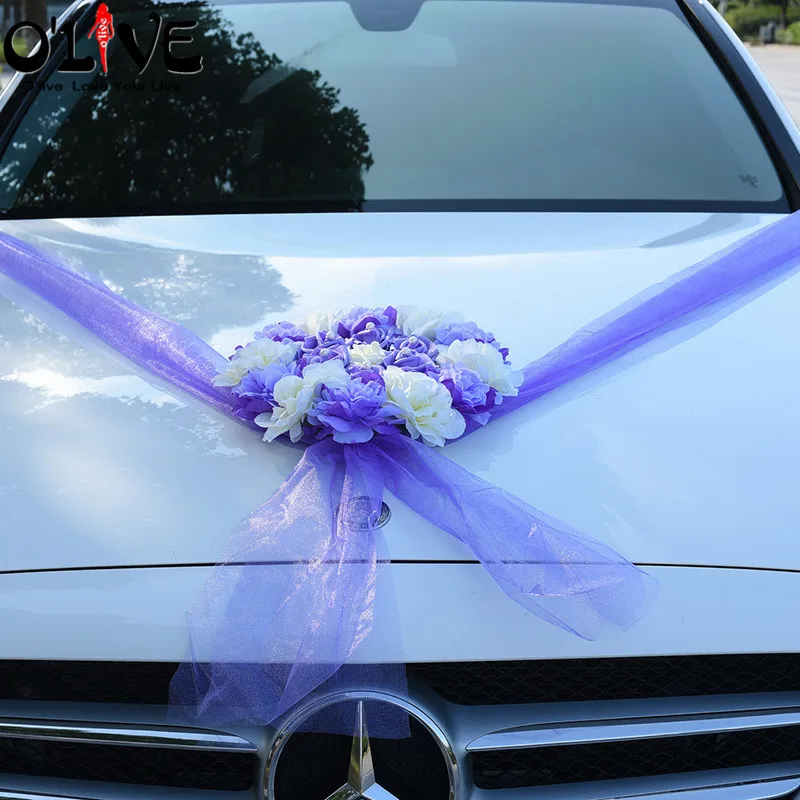 Artificial Flowers Car Decoration Sets Wedding Pompoms Silk Flower Foam Pearl Garland DIY Wreath Accessories | Дом и сад
