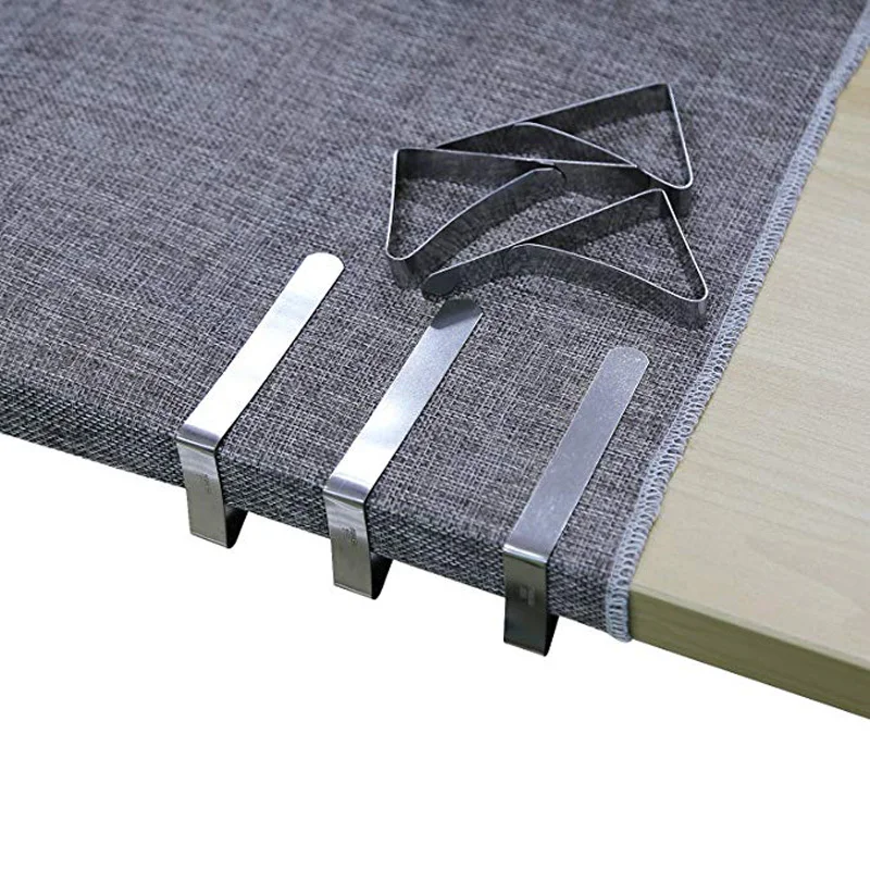 

10pcs Tablecloth Clips Stainless Steel Picnic Table Cloth Cover Holders Clamps for wedding bridal baby shower decoration favor