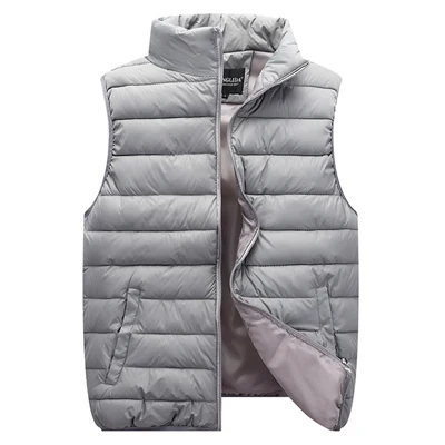 Gray UNIVOS KUNI,, мужской теплый жилет, Одноцветный, с подкладкой, модный дизайн, свободный, для пары, для женщин, для мужчин, Осень-зима, большой размер, 5XL, J604 - Цвет: Gray