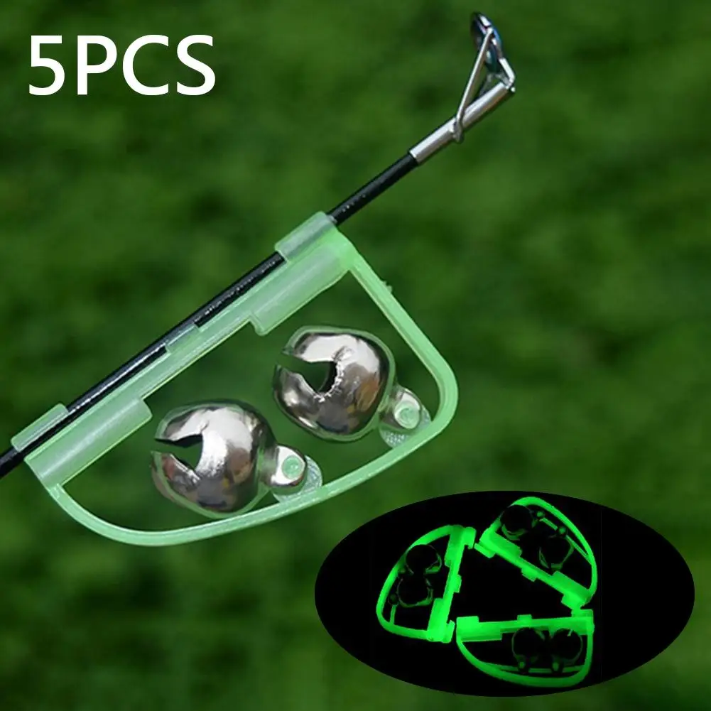 5 шт. флуоресцентные светящиеся в темноте 2 колокольчика сигнализация удочка