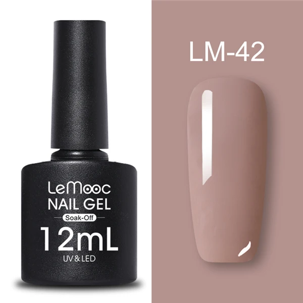 LM-42 LEMOOC 12 мл Блестящий Гель-лак для ногтей Блестящий фиолетовый красный серебристый цвета долговечный впитывающий УФ гель для ногтей Гель-лак - Цвет: LM-42