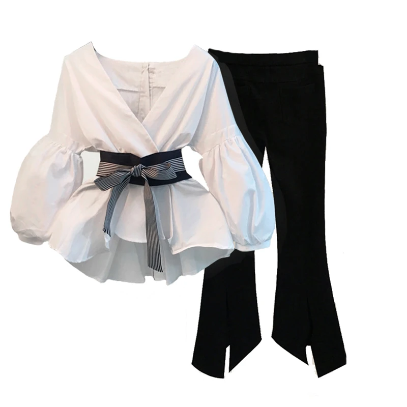 Горячие Летняя распродажа Для женщин в полоску Фонари рукавом костюмы Sexy Lady