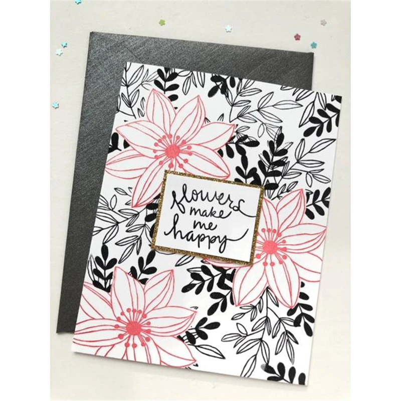 Naifumodo Happy Flowers набор штампов для резки листового металла трафареты DIY скрапбукинга