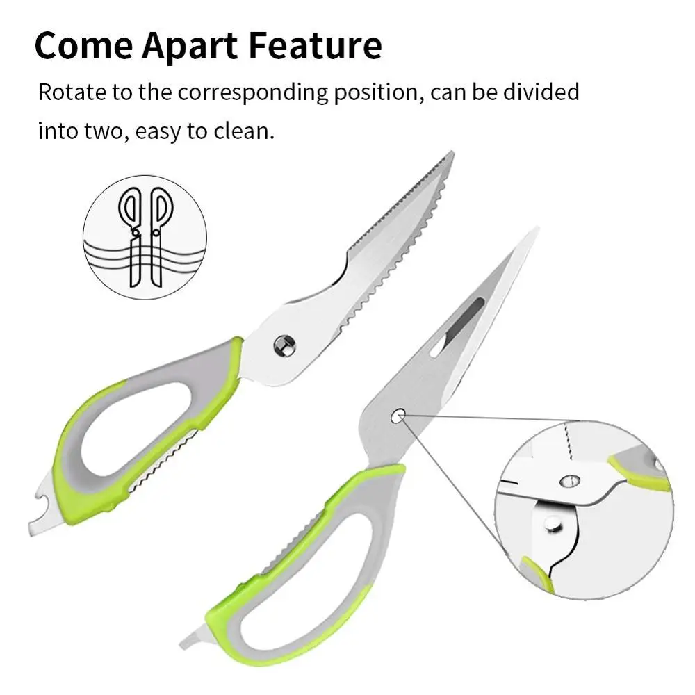 Кухонные ножницы сверхмощные с магнитной крышкой кухонные из нержавеющей стали