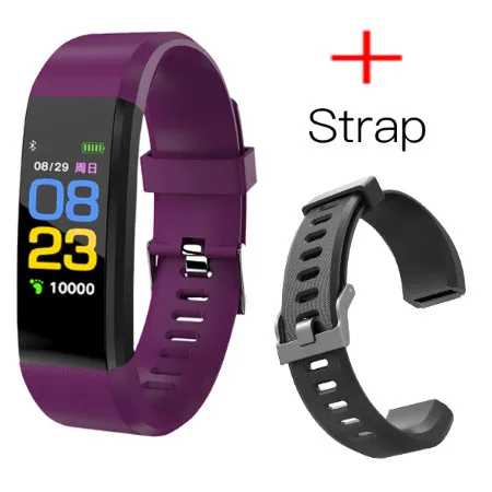 Purple Plus Strap LYKRY, Новые смарт-часы для мужчин и женщин, монитор сердечного ритма, кровяное давление, фитнес-трекер, умные часы, спортивные часы для ios android+ коробка - Цвет: Purple Plus Strap