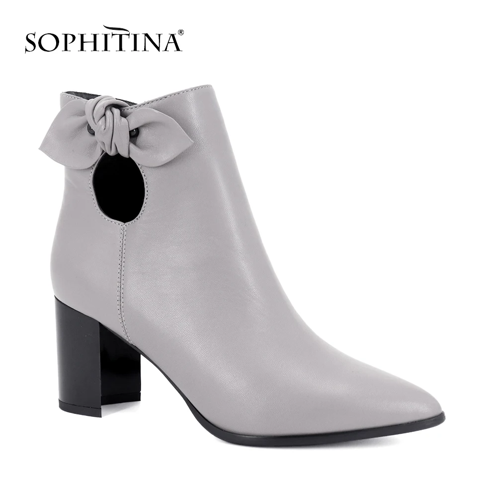SOPHITINA /Хит продаж 2019г. Женские ботильоны из натуральной кожи. Дизайнерские