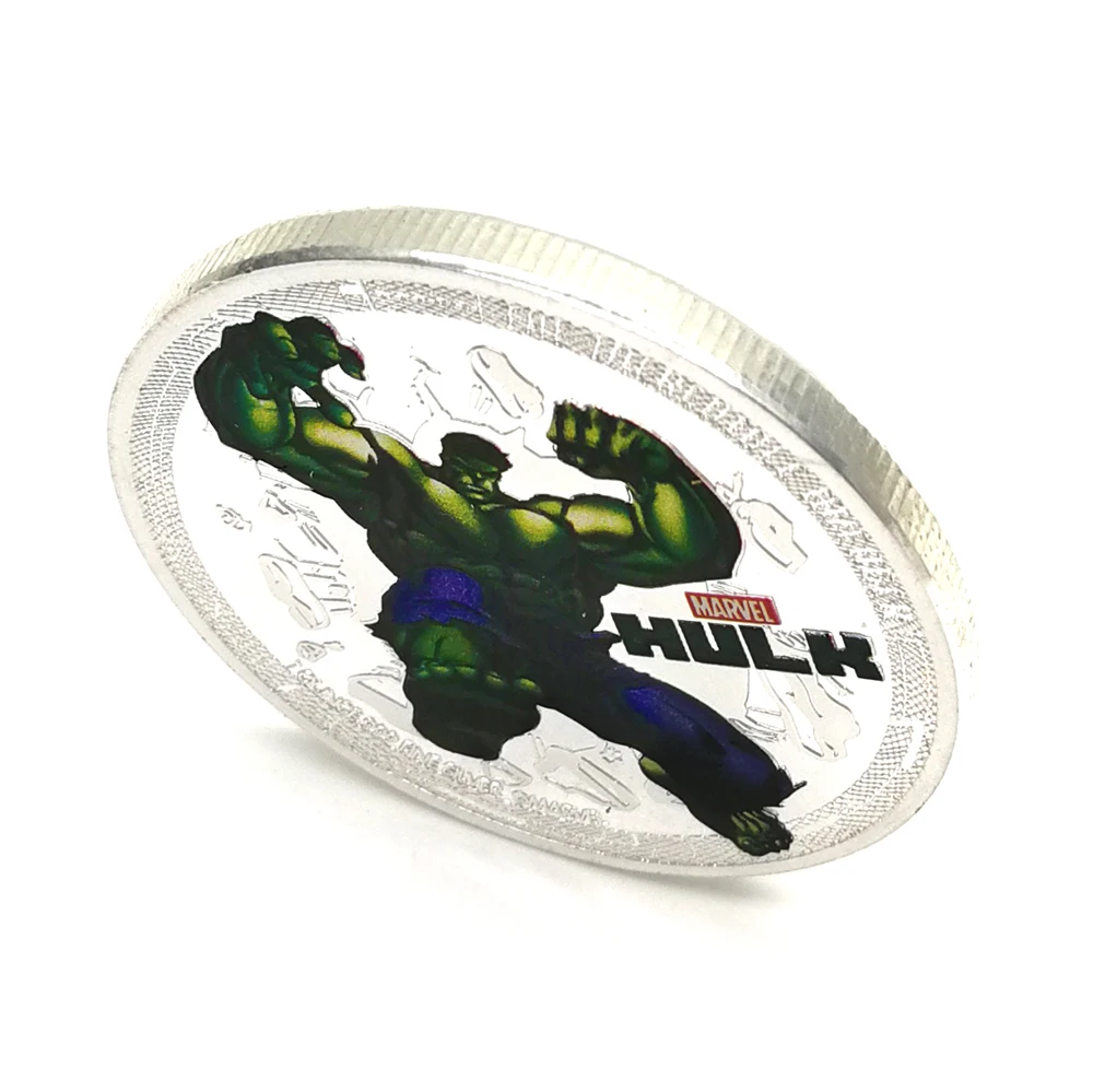 Hulk B 17 стилей Мстители эндшпиль Марвел DC супер герой сувенир монеты позолоченные коллекция Железный человек паук Халк Бэтмен подарки - Цвет: Hulk B
