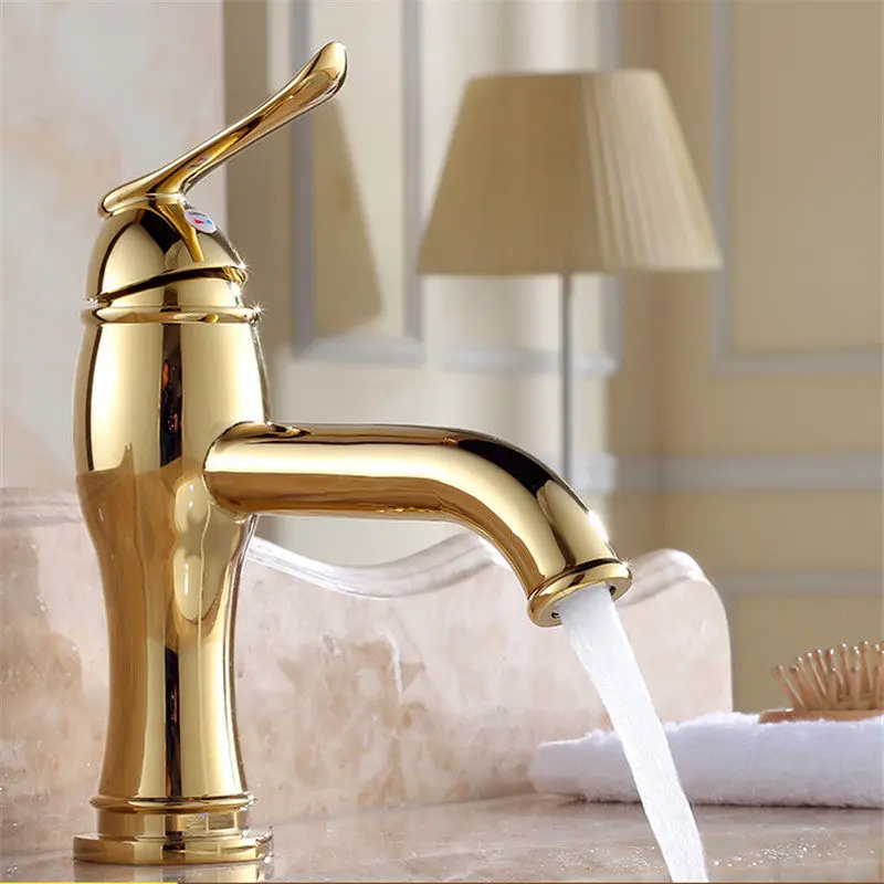 

Ванная комната бассейна кран латунный смеситель золото готовой Раковина кран смесителя туалет раковина кран горячей и холодной воды в стил...