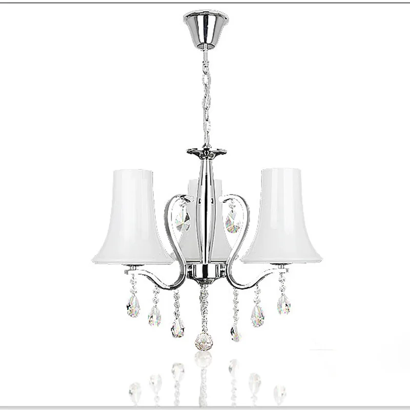 Современные хрустальные люстры с 3 лампочками со стеклянными оттенками