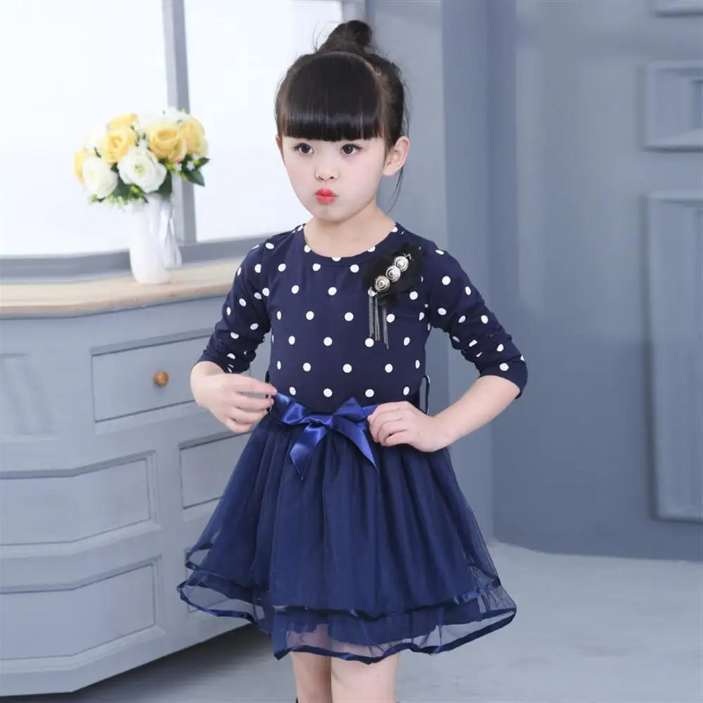 Детские платья с длинными рукавами для девочек новинка 2018 года весенне-осеннее