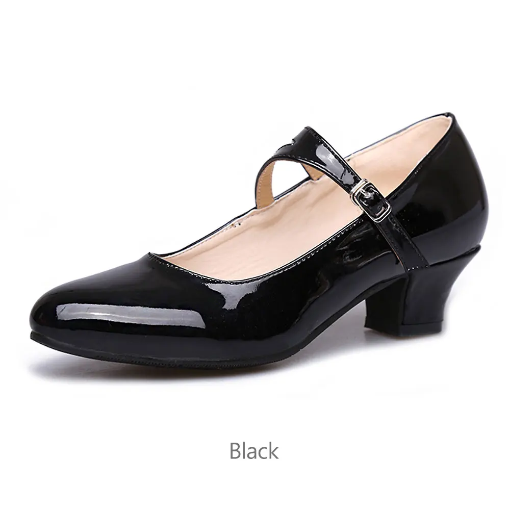 Black 3.5cm heel Новинка; Современная обувь для латинских танцев для женщин и девушек; кожаная обувь для танго и сальсы; Обувь для бальных танцев и вечеринок; Каблук 3,5 см; резиновая подошва - Цвет: Black 3.5cm heel