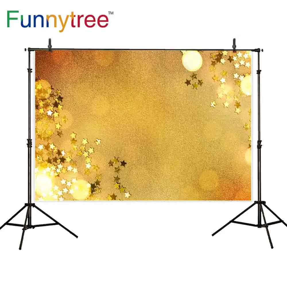 Фон Funnytree для фотосъемки блестящие звезды песок боке абстрактные золотые
