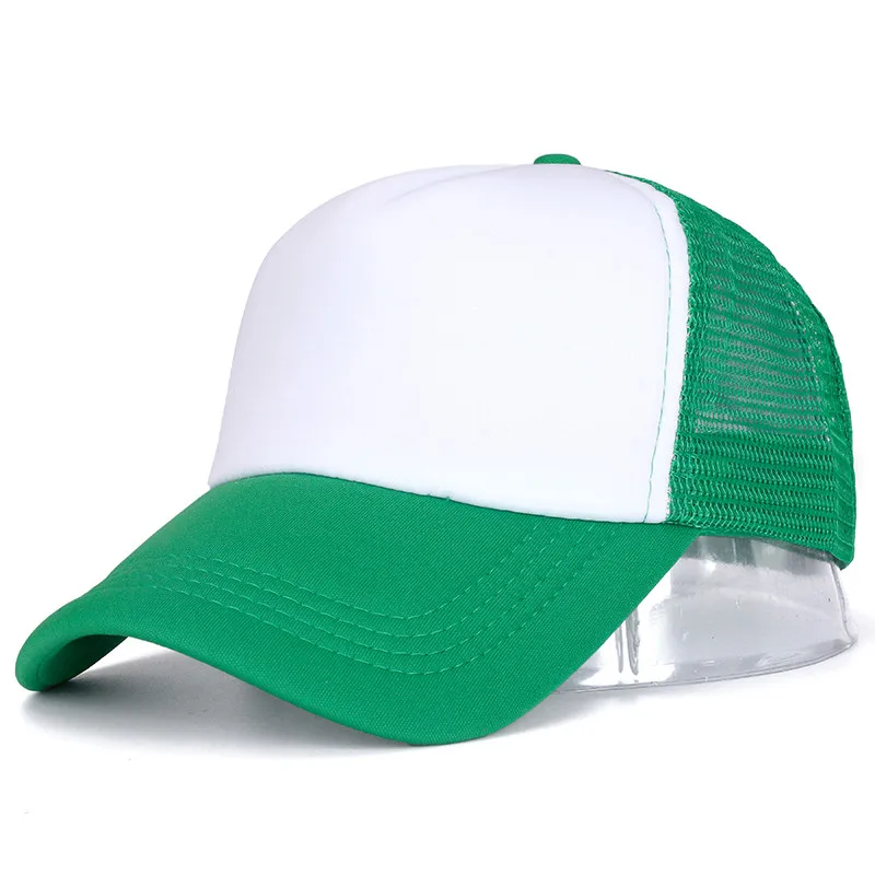 Green White 1 шт кепка в стиле унисекс Повседневное простая сетка бейсболка с возможностью регулировки размера кепка для мужская и женская хип-хоп уличная кепки - Цвет: Green White