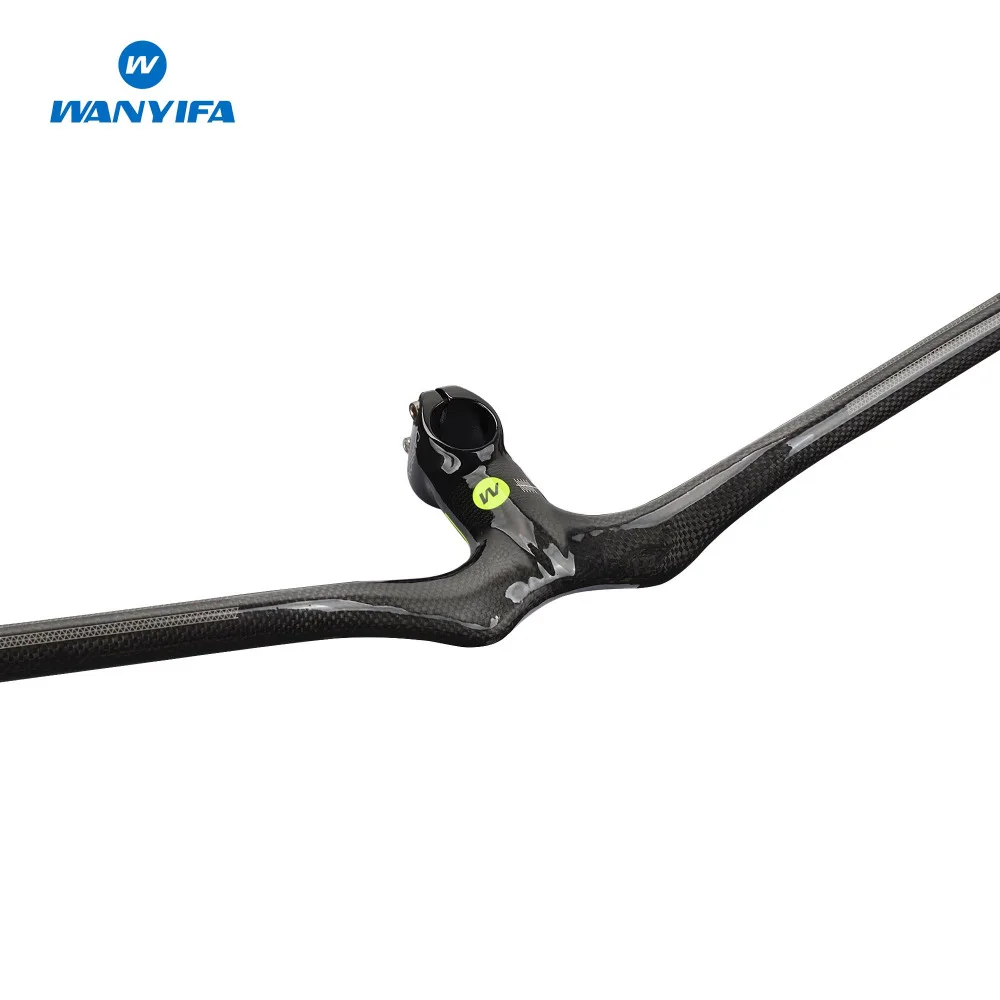 Wanyifa углеродного волокна МТБ велосипеда стояк один образный интегрированы руль с