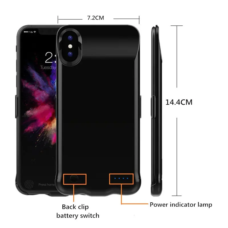 XLOT ультра тонкий 5000mAh аккумулятор зарядное устройство чехол для iPhone X внешний