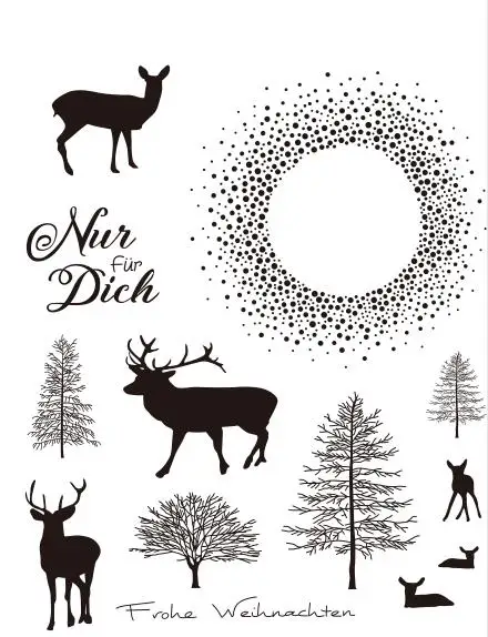 Forest and deer Transparent Clear Silicone Stamp Seal DIY Scrapbooking photo Album Decorative A0678