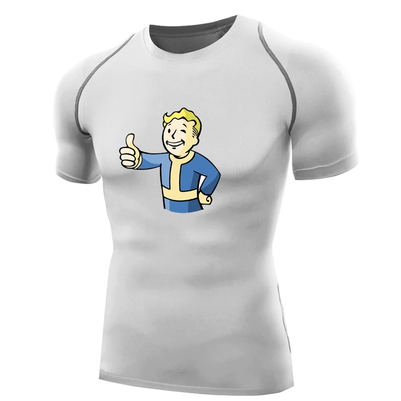 Мужские компрессионные футболки Fallout 4 vat быстросохнущие для фитнеса