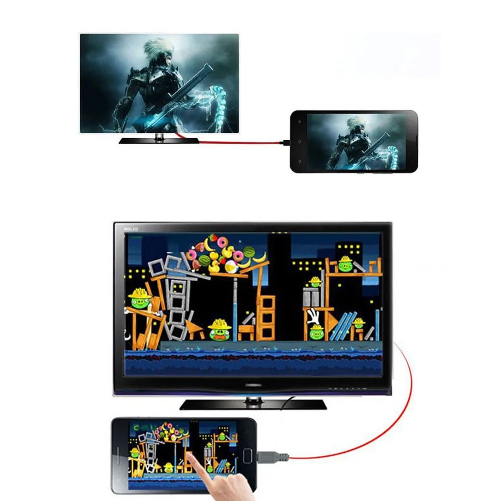 5Pin Micro USB к HDMI совместимый адаптер видеокабель для Samsung Galaxy s2 i9100 i9220 S2 N7000 HTC one SONY