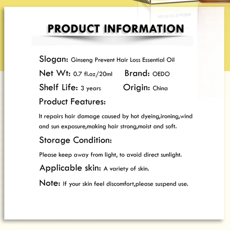 Уход за волосами эфирное масло эссенция питает 20 мл Предотвращение выпадения