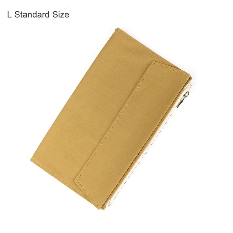 L Yellow Standard Fromthenon, Ретро сумка для хранения, для блокнота Мидори, путешественника, планировщик, карман на молнии, держатель для карт, винтажная школьная сумка, канцелярские принадлежности - Цвет: L Yellow Standard