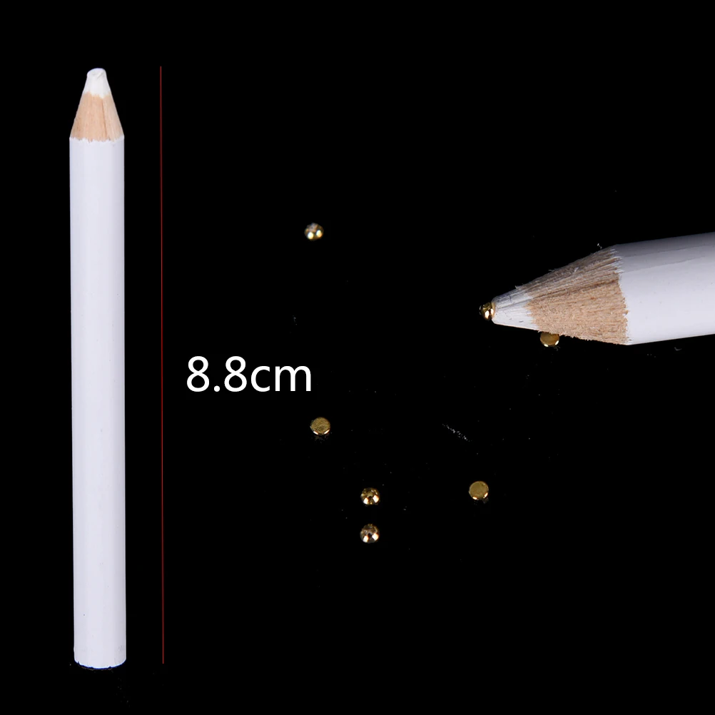 

New 5Pcs White Pencil Pen Rhinestone Picker Pen Wax Dotting Pen Nail Art Gems Picking Crystal Tools Easily Pick Up Pen Manicure