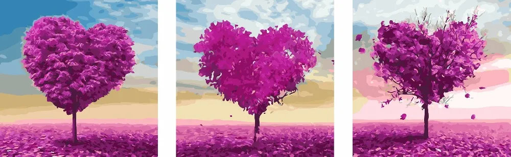 3 шт. большая Безрамная картина сделай сам живопись по номерам на холсте