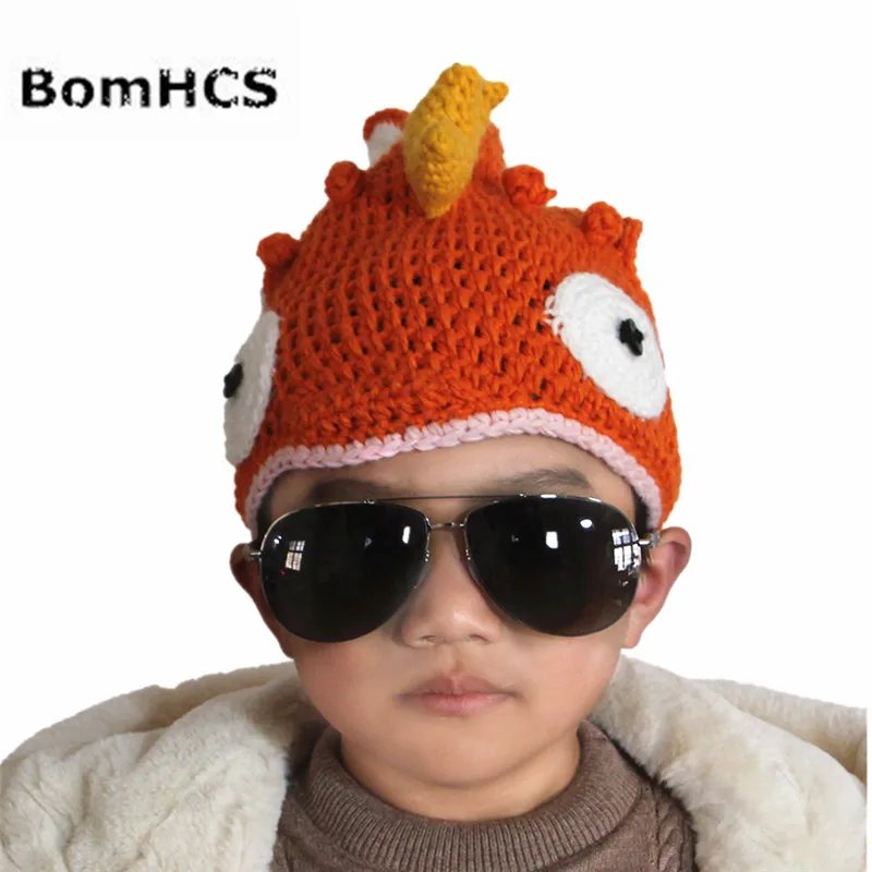 BomHCS &quotЗолотая рыбка на вашей голове&quot забавная зимняя вязаная шапочка с
