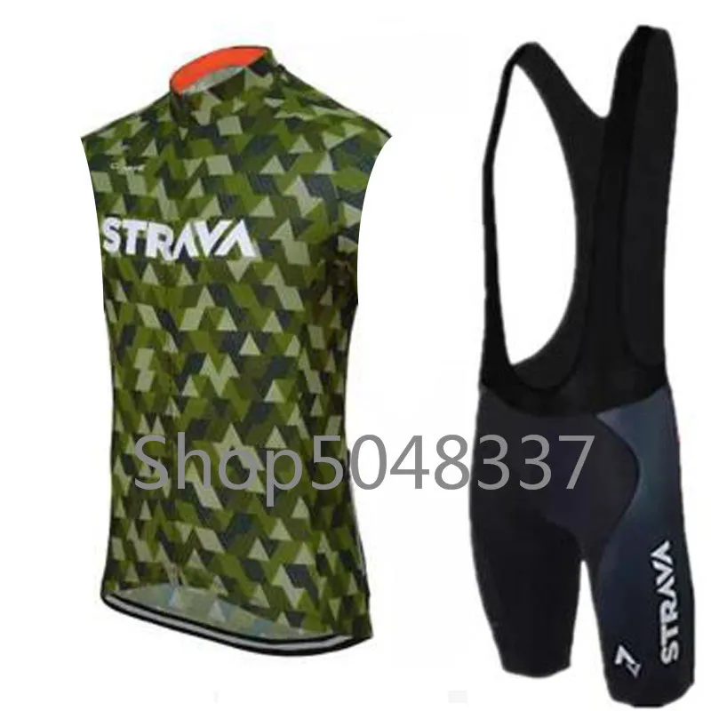 2019 Strava Pro без рукавов Велоспорт Джерси Набор Лето для велоспорта Одежда Костюм