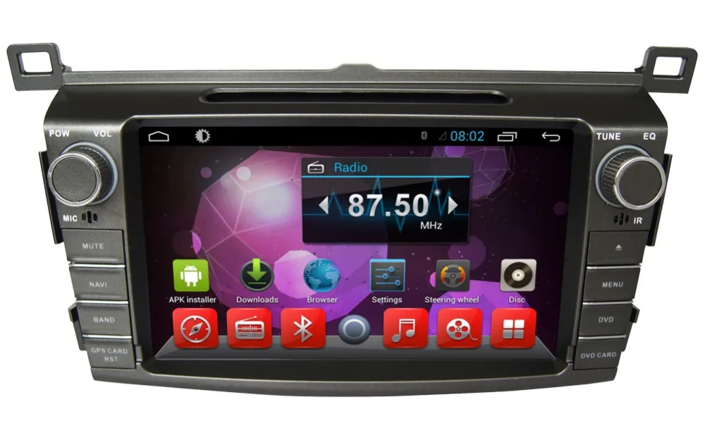 " HD 1024*600 4 ядра Android 6,0, dvd-автомагнитола gps навигации плеер для автомобиля Toyota RAV4 2013 DVR TPMS OBD BT WI-FI 4G