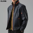 Kожаная куртка мужская повседневная натуральной кожи, жакет из свиной шкуры, кожаное пальто, шинель для зимы