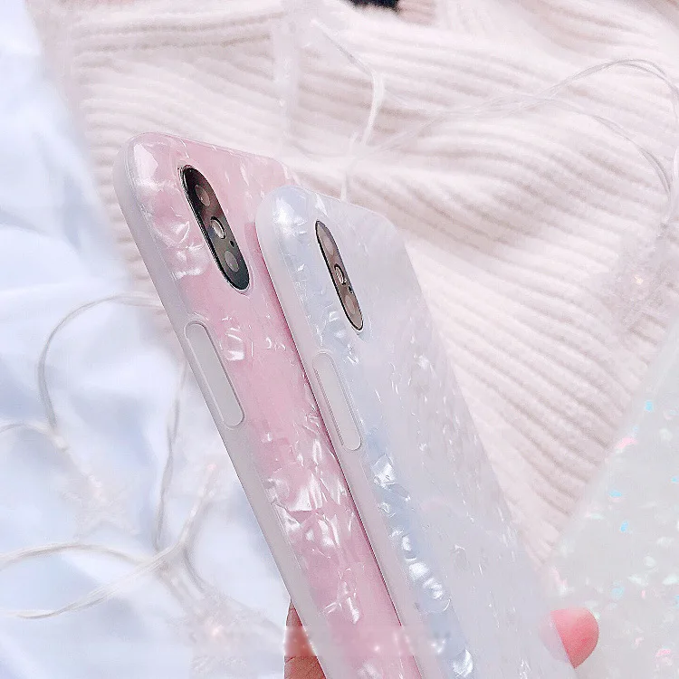 Блестящий чехол для телефона для samsung Galaxy S10 S10plus S9 S8 plus мраморный рисунок в виде ракушки из мягкого ТПУ силиконовый чехол s Чехол S10+ чехол