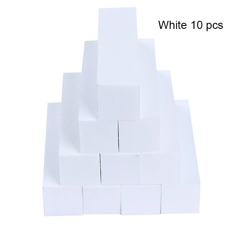 Ur Sugar 12 мм 180/240 зернистость пилка для ногтей буферная шлифовальная Губка шлифовальная полировка бар Маникюр Педикюр дизайн ногтей набор инструментов - Цвет: White 10pcs