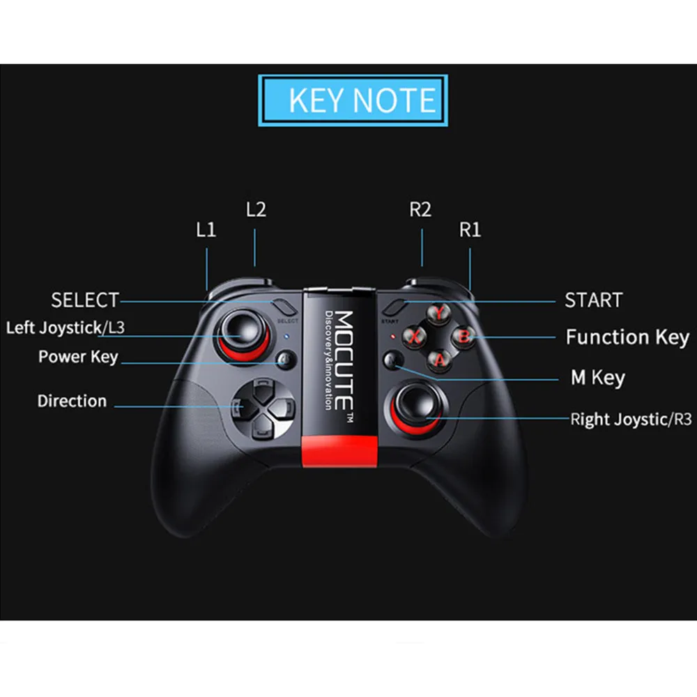 Mocute 054 Bluetooth геймпад мобильный Joypad Android джойстик Беспроводной Очки виртуальной реальности VR контроллер для Android планшетный ПК Смарт-ТВ игровой коврик