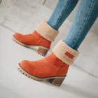 2019 г., новые женские зимние ботинки зимние ботильоны из флока женские ботинки на танкетке уличные ботинки mujer