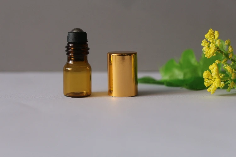 

10x2ml Amber Glass Roll On Bottles For Essential Oils Deodorant Liquid Containers Bottle With Stainless Steel Metal Ball For eye