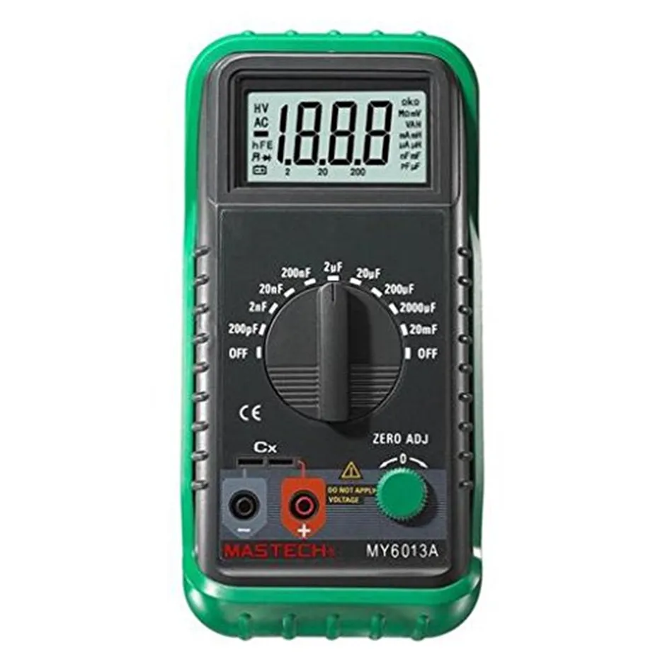 

MASTECH MS6013 1999 Counts Portable 3 1/2 Digital Capacitance Meter Capacitor Tester 200pF to 20mF