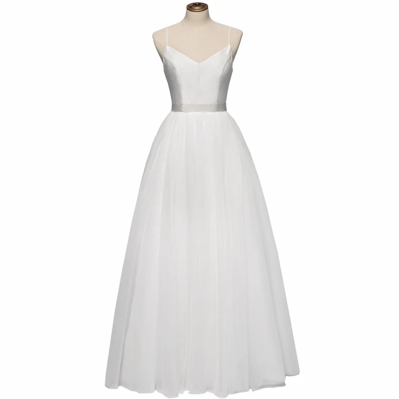 

Simple Wedding Dress 2020 Real Photo Weddingdress Beach Vestido De Noiva Gown Back Lace Up Formal Dress Lace Bridal Dress