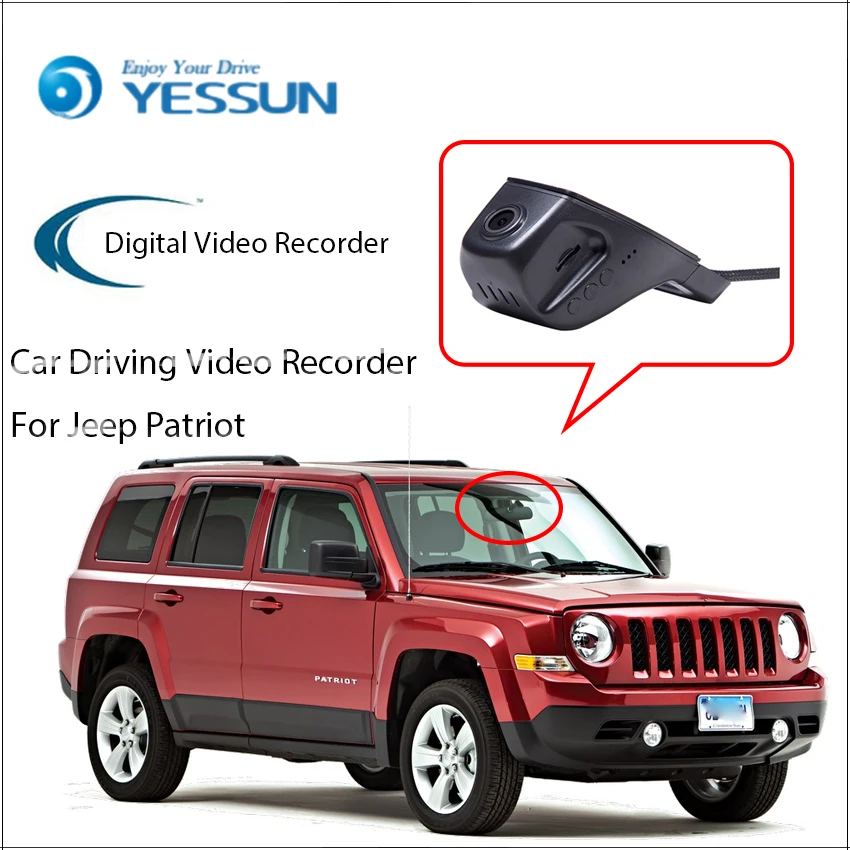 YESSUN Автомобильный HD 1080P DVR цифровой видеорегистратор для Jeep Патриот фронтальная