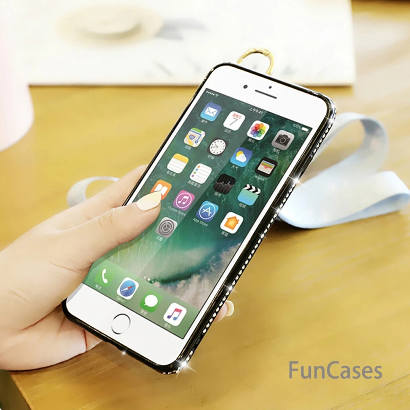 Алмазный ретро браслет чехол для телефона iPhone 6 6s 7 8 Plus X 10 XR XS Max цветочная ткань