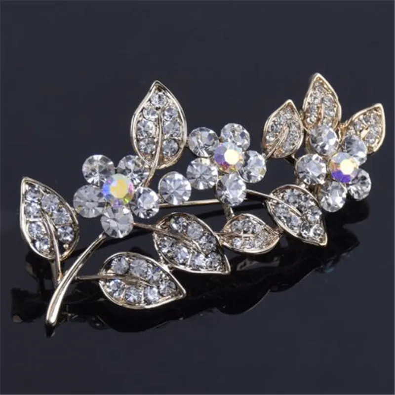 WKOUD цветок листьев большие булавки и броши для женщин мужчин костюм платье