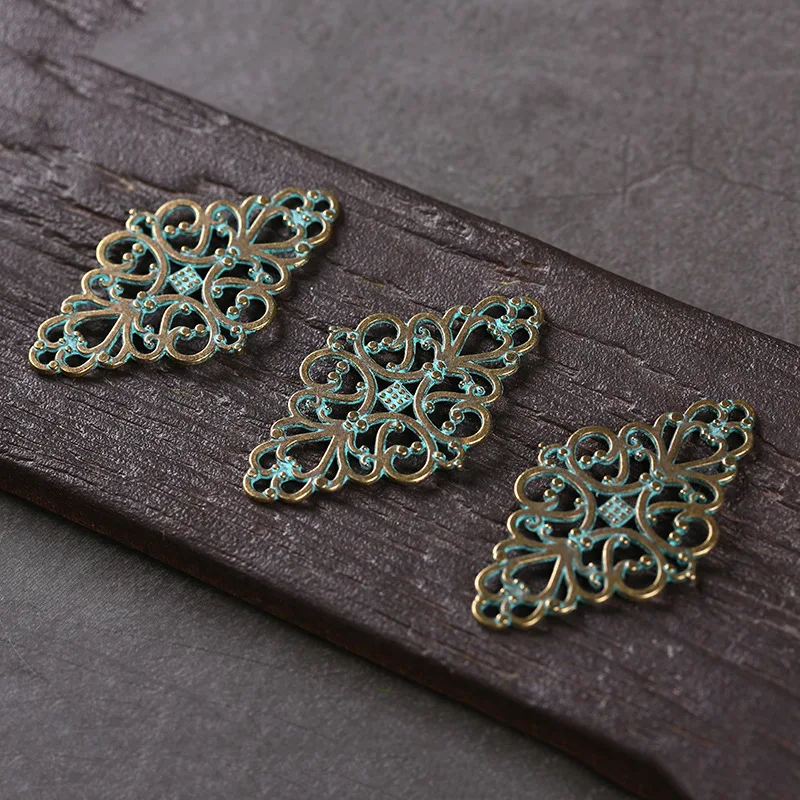 10 шт./лот ручная работа подвеска в форме полого листочка винтажное античное