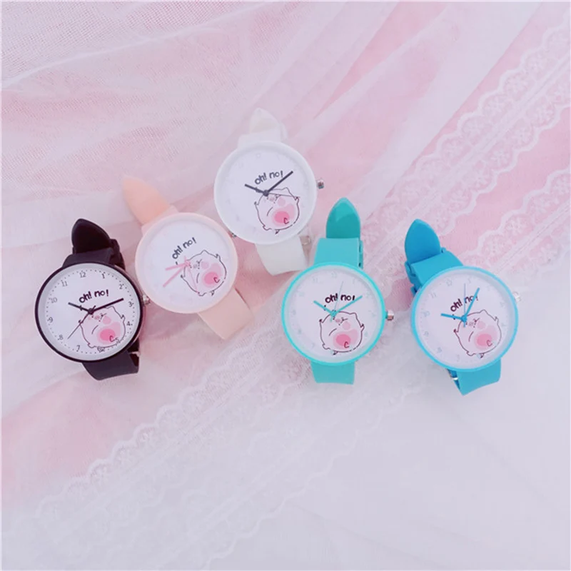 Часы с мультяшной Свинкой Детские милые желейные подарки Прямая поставка