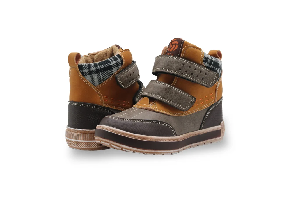 Apakowa Autumn Spring Toddler Boys Martin Boots PU Leather Ankle Boots Flat Sneakers for Boy with zip Little Kids Shoes Footwear