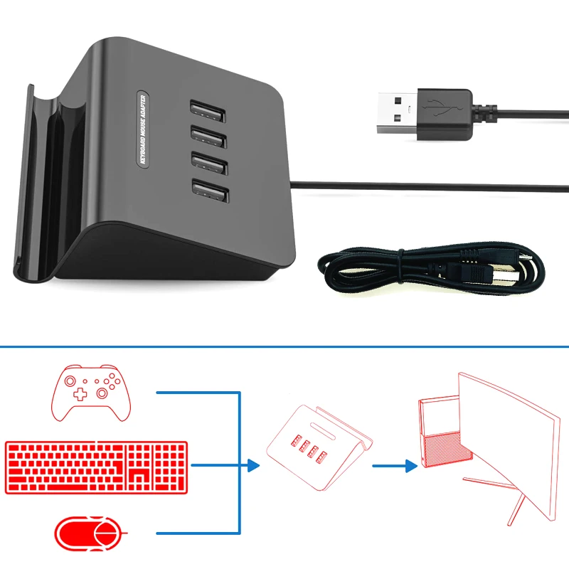 Конвертер клавиатуры и мыши для Xbox One/PS4/PS3 адаптер Nintendo switch usb хаб|Запасные части| |