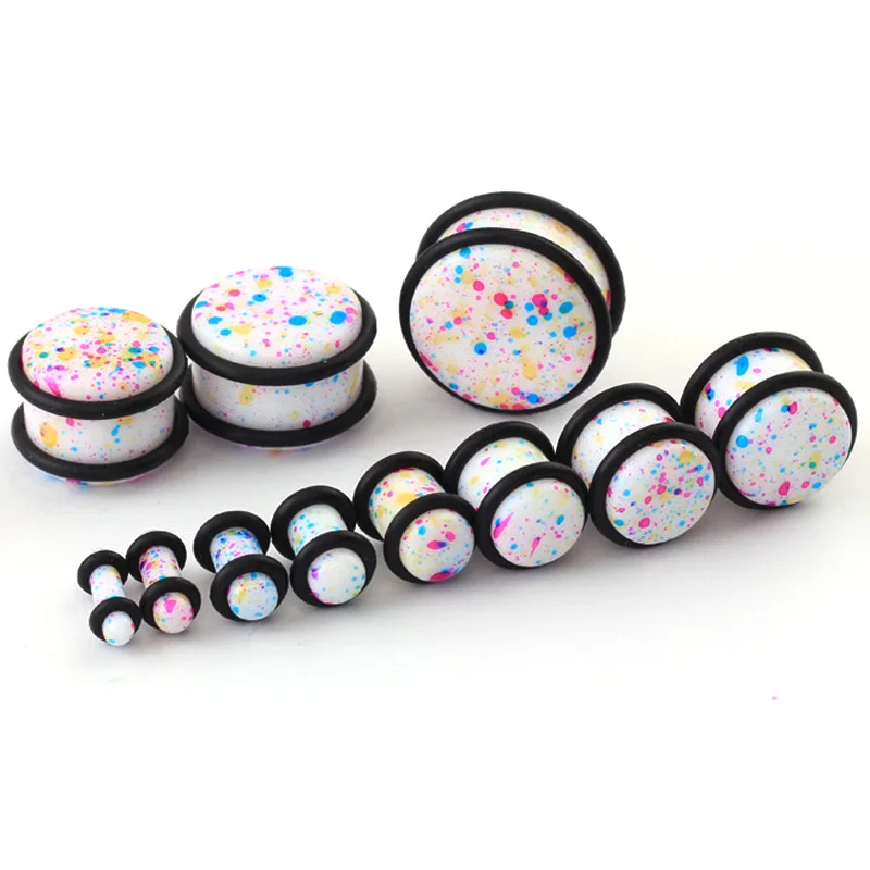 УФ акриловые цветные затычки для ушей и туннель пирсинга тела 2 шт. ювелирные