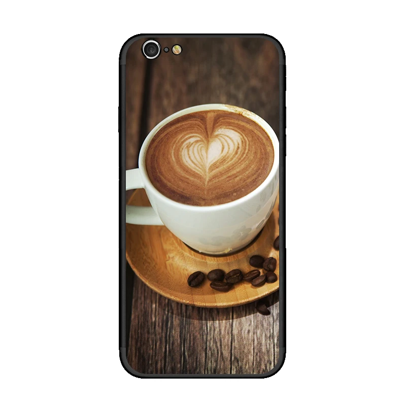 Bauqee Кофе узор чехол для телефона iPhone 6 6S Мягкие TPU + PC силиконовый 7 8 плюс X
